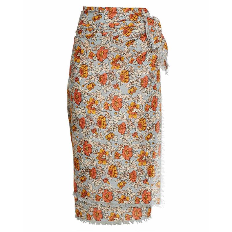 

Праздничная юбка миди с принтом и кисточками - Пляжная юбка с необработанным краем 22057283 One Size разноцветный