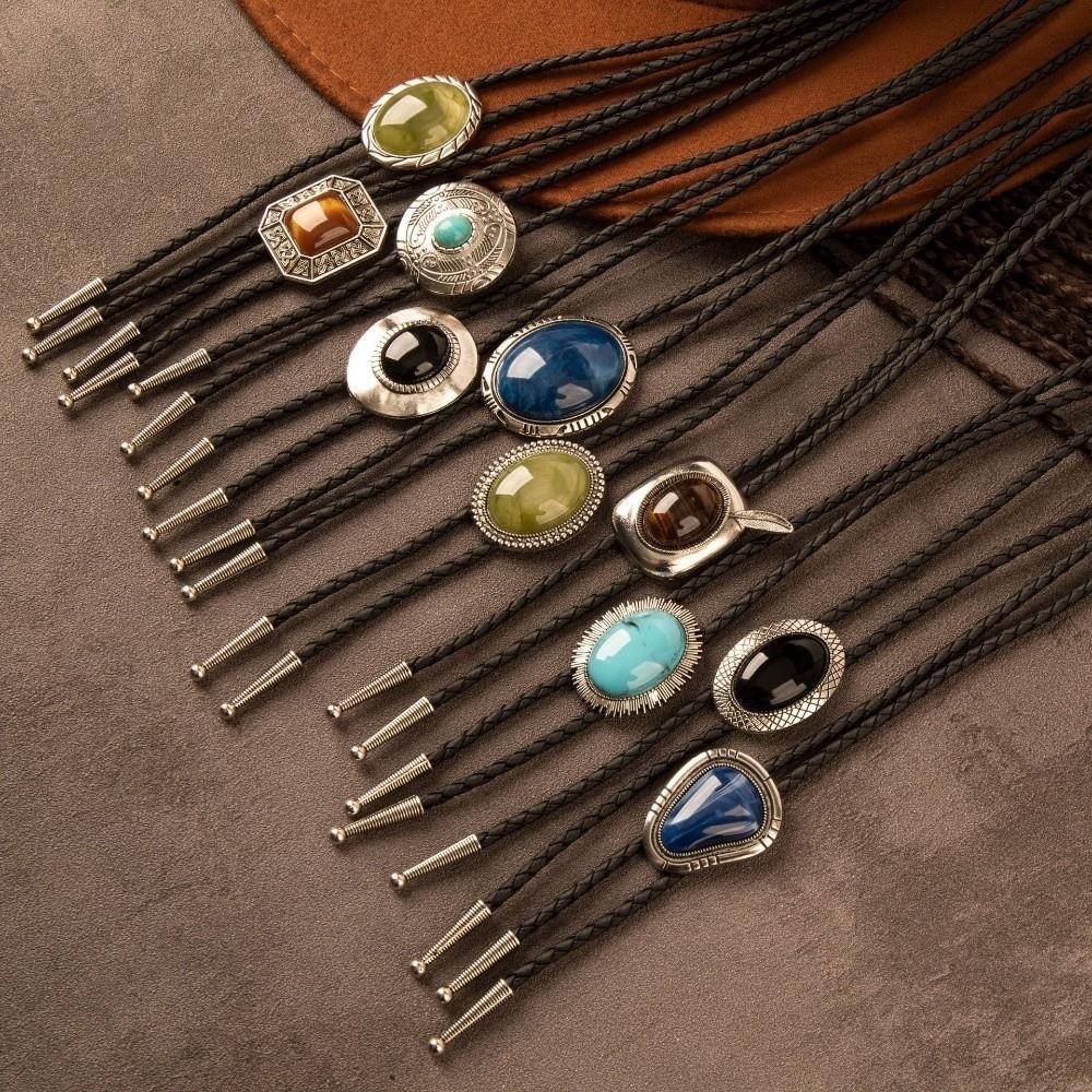 Braided Cowboy Necktie Adjustable Western Necklace Gift Bolo Tie Holiday Costume