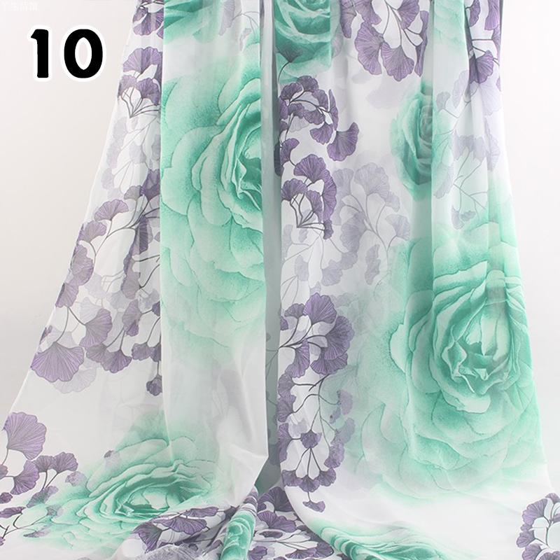 1M 75D Retro Flower Chiffon Fabric Breathable Thin And Light Draped Fairy Designer Fabric For Diy Sewing Summer Dress Shirts