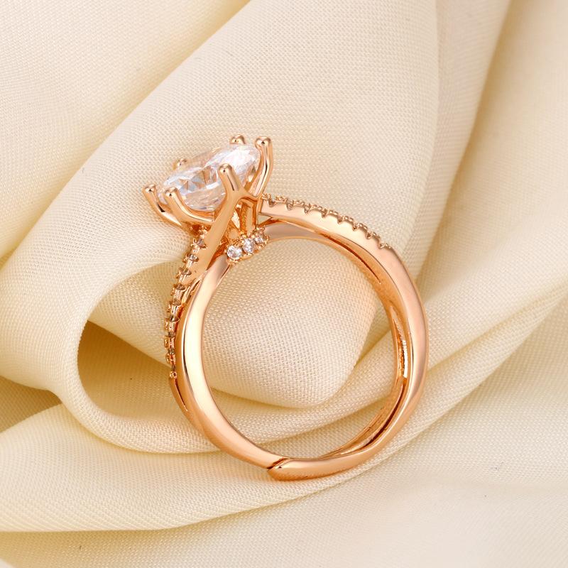 Korean personality exquisite super flash zircon ring niche design ins index finger ring