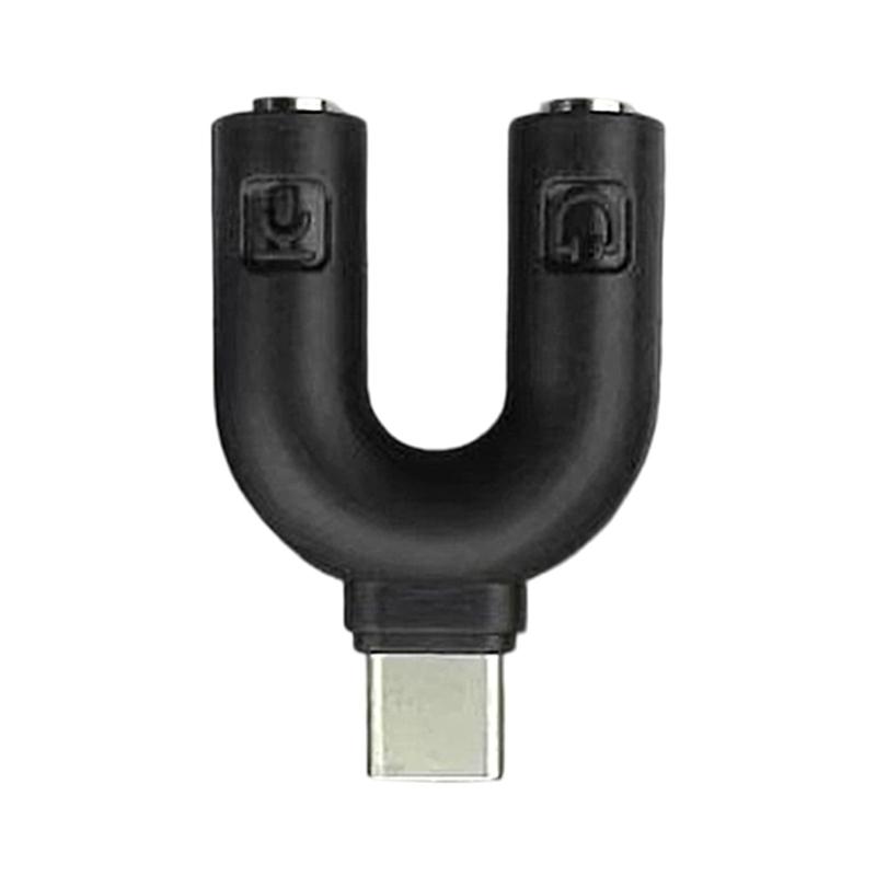 USB C To Double 3.5mm Splitter Adapter Compatible for Type C Phone Devices Enables Two Way Audios Sharing For Movie Night
