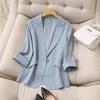 Women's Clothing Korean Style White Blazer Summer Loose Fit Waist Slimming Elegant Office Casual Comfortable
