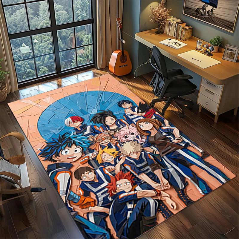 

Gamer Room Decor My Hero Academia Large Area Non Slip Washable Rug Carpet Floor Mat 60x90cm