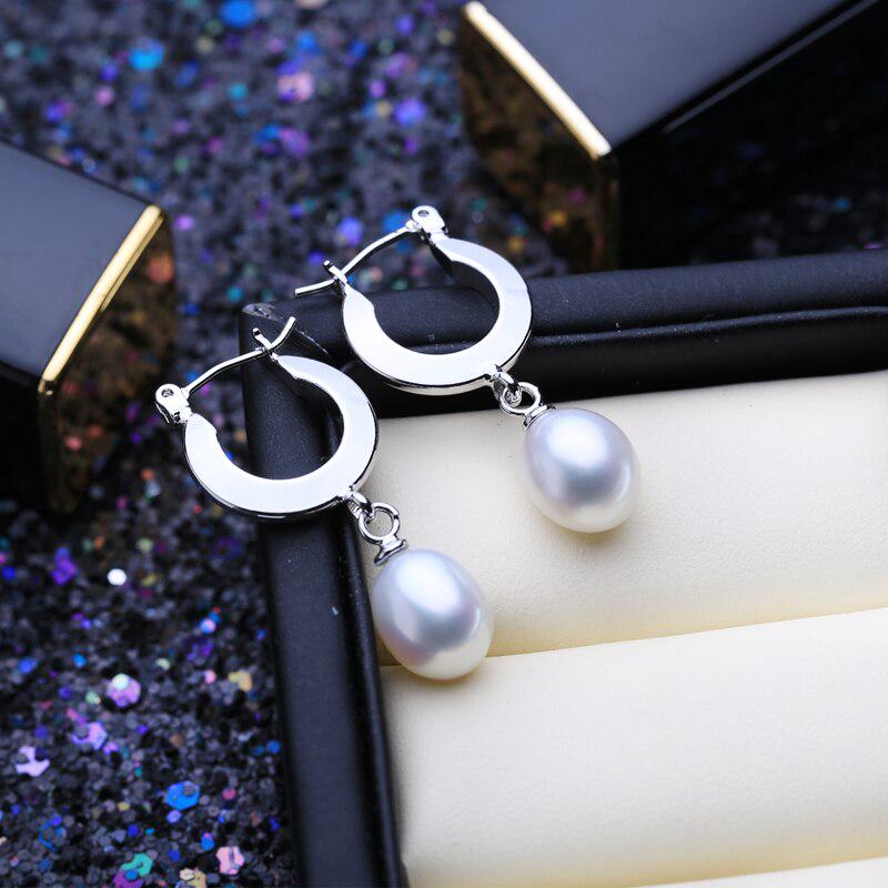 LSOOYH boucles d'oreilles bohème en perles d'eau douce naturelles, boucles d'oreilles en zircone cubique pour femmes