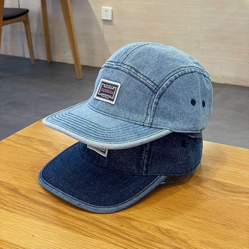 Vintage Denim Baseballkappen mit flachem Schirm Herren Damen Harajuku Snapback Cap Mode Streetwear 5 Panel Skateboard Hut casquette gorra