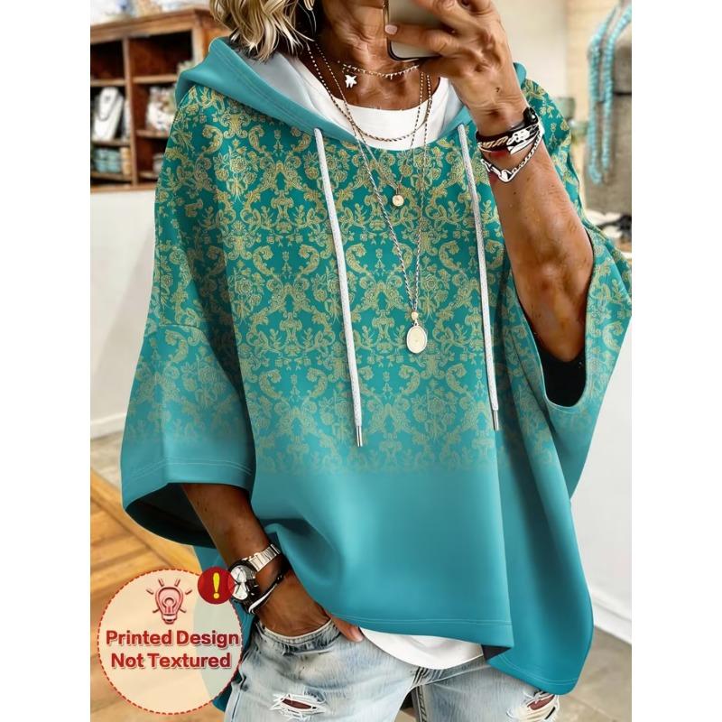 Women's mid-sleeve casual hoodie
