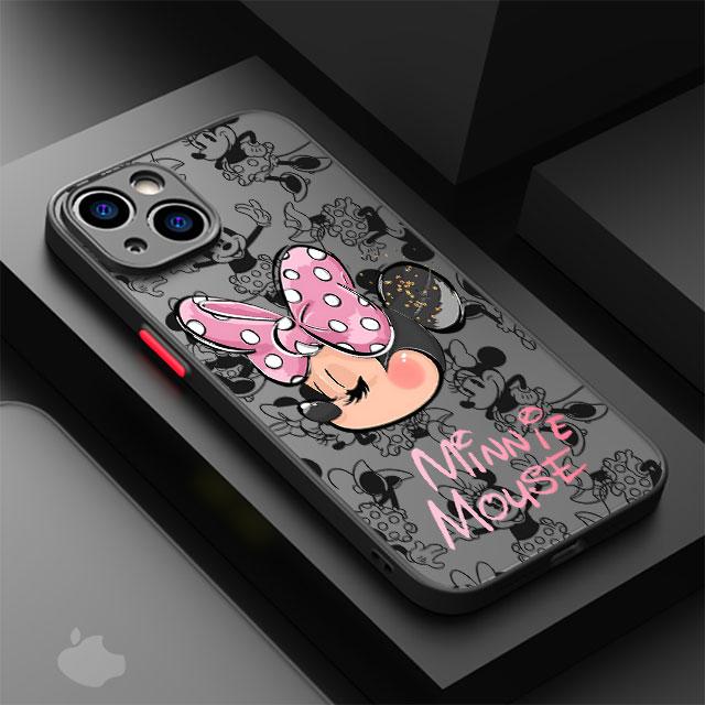 Mickey Minnie Maus Handyhülle für Apple iPhone 15 16 Pro XS Max 13 14 Plus XR SE 7 8 12 11 Pro plus Matt