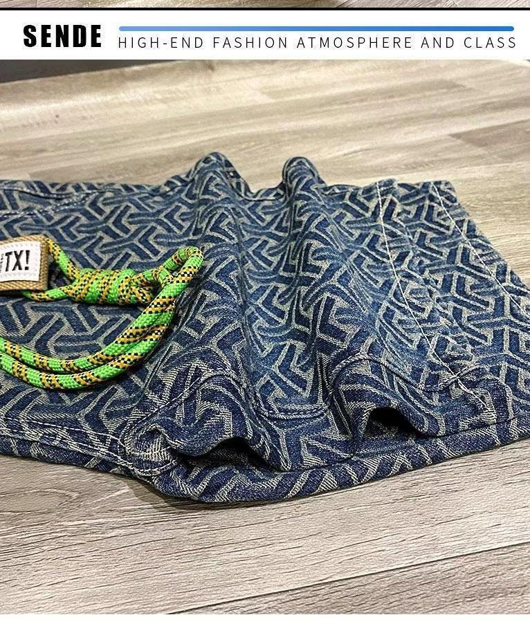 Men's Retro Summer Loose Fit Denim Work Shorts