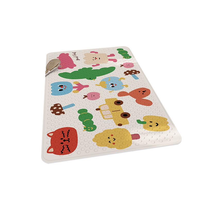 Bathroom Non-Slip Floor Mat Pvc Leave-In Toilet Floor Mat Shower Room Household Children'S Bath Anti-Drop Massage Suction Cup