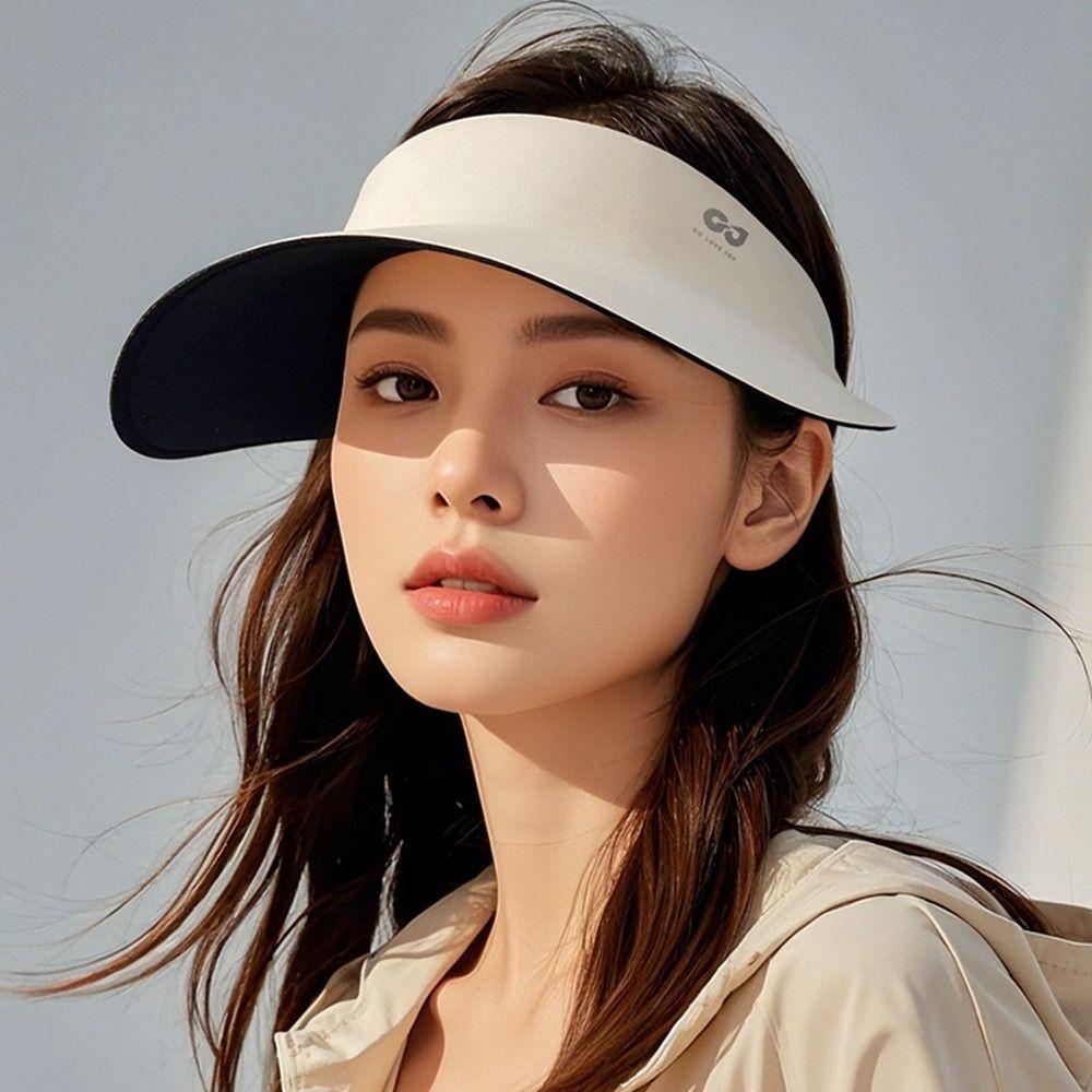 UV Protection Sunscreen Hat Ice Silk Visor Cap Simple Empty Top Cap  Sunshade