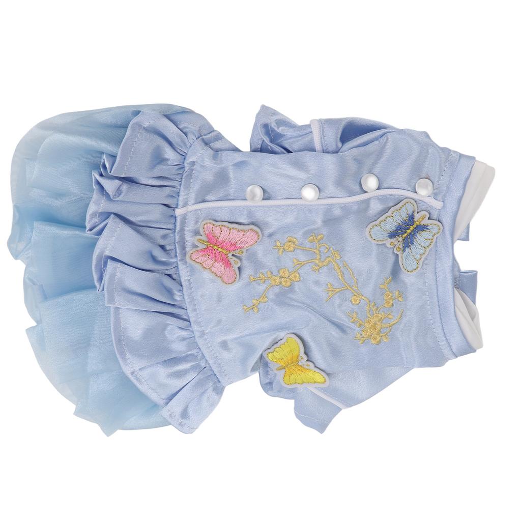 Pet Chinese Style Clothes Spring and Summer Embroidered Skirt Dog Cheongsam Clothes Suitable for
