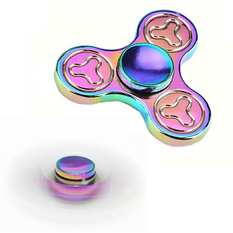 Premium Quality Rainbow Tri Fidget Spinner For Stress Relief And Focus Enhancement