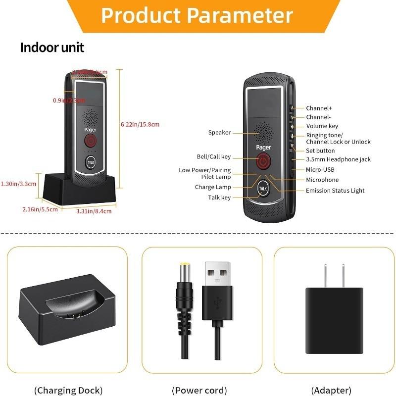 1-3 km 16 Channels Range Solar Voice Wireless Doorbell Waterproof Electronic Intercom System Doorbell Home Voice Intercom Device