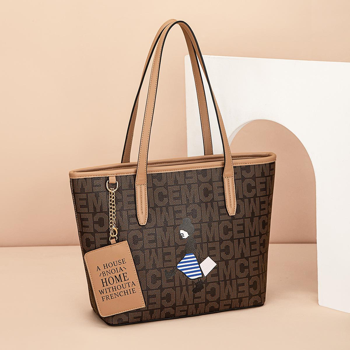 

Новые милые мультяшные принты, универсальные модные сумки, простая повседневная женская сумка через плечо, сумки-тоуты большой вместимости