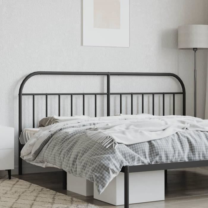 VidaXL Black Metal Headboard 200 Cm 353673