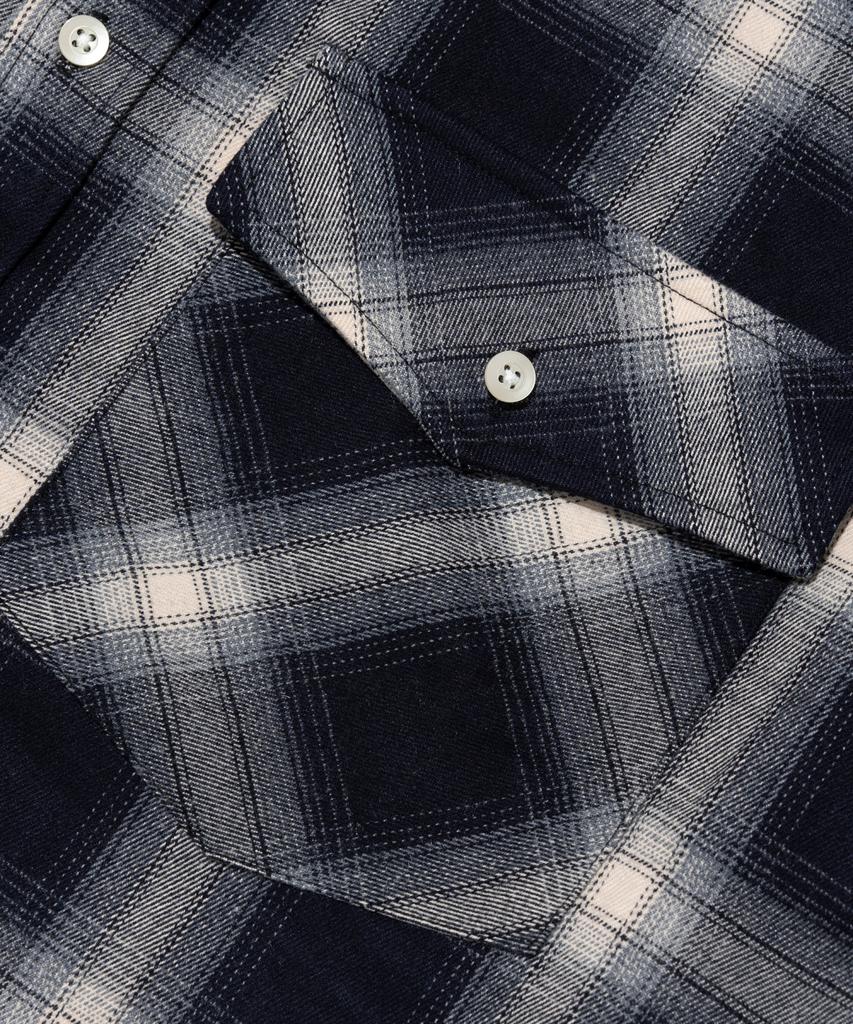 ANALOG MOOD Flannel Oversized Check Shirt (Navy)