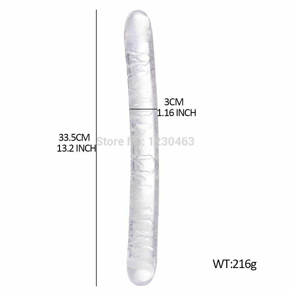 Double Ended Dildo Transparent Clear Jelly Two Head Dong Couple Double Ended Dildos