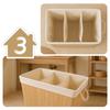 Three-compartment bamboo laundry basket, beige, 100 l