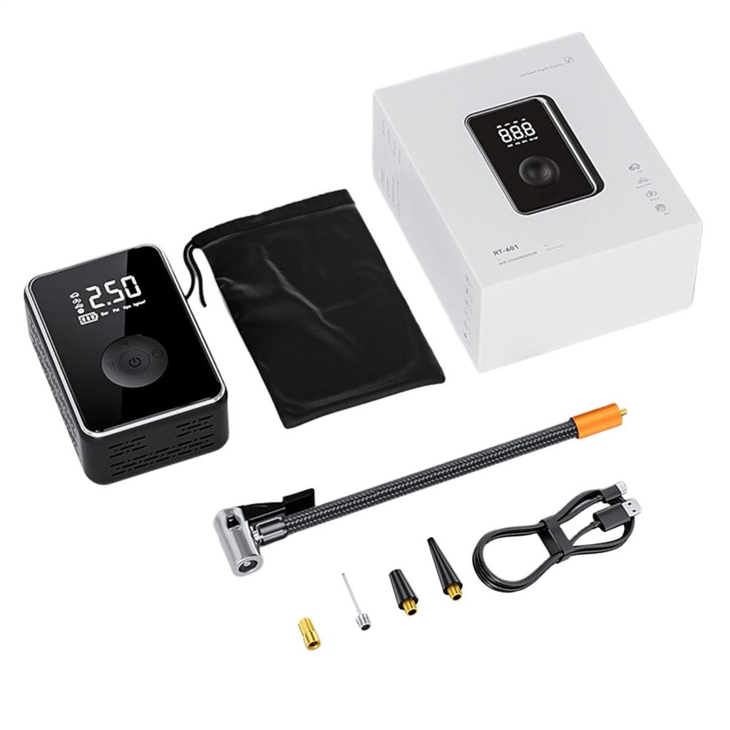 Car Mounted Inflation Pump Digital Display Cordless Inflator With Light Rechargeable Electric Air Pump With Auto Shut-Off