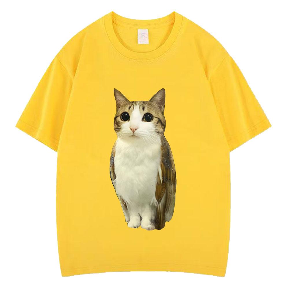 Cat Owl Funny Meowl Meme Brainrot Graphic Tshirts Unisex Unisex Fashion Short Sleeves Tshirt Cotton Oversized T Shirts Streetwear