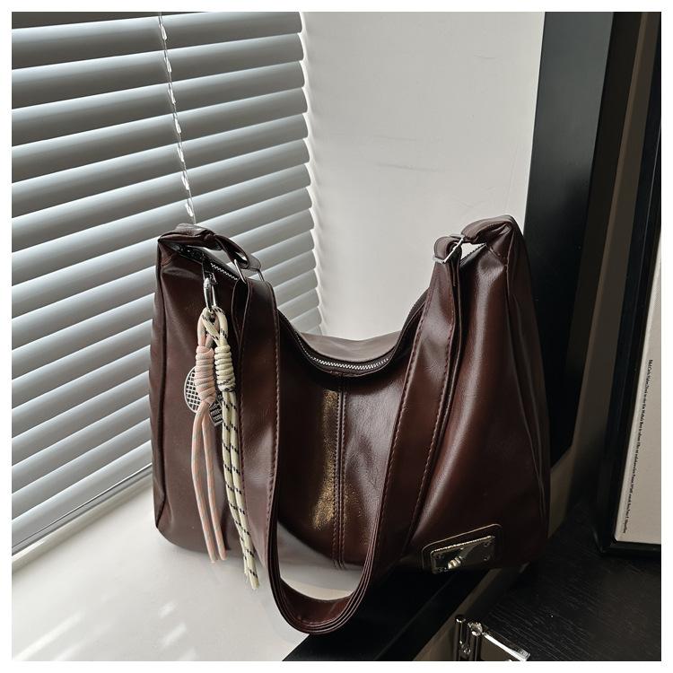 Bag Women's Korean Version Ins Trendy Fashion Casual Tote Bag 2025 New Simple Large-capacity Shoulder Oblique Span Bag