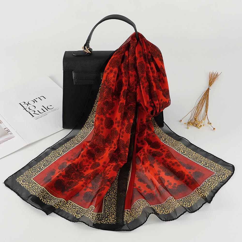 Eșarfă șifon cu buline mici de primăvară 2025: Protecție Solară la Modă pentru Femei, Ușoară și Lungă