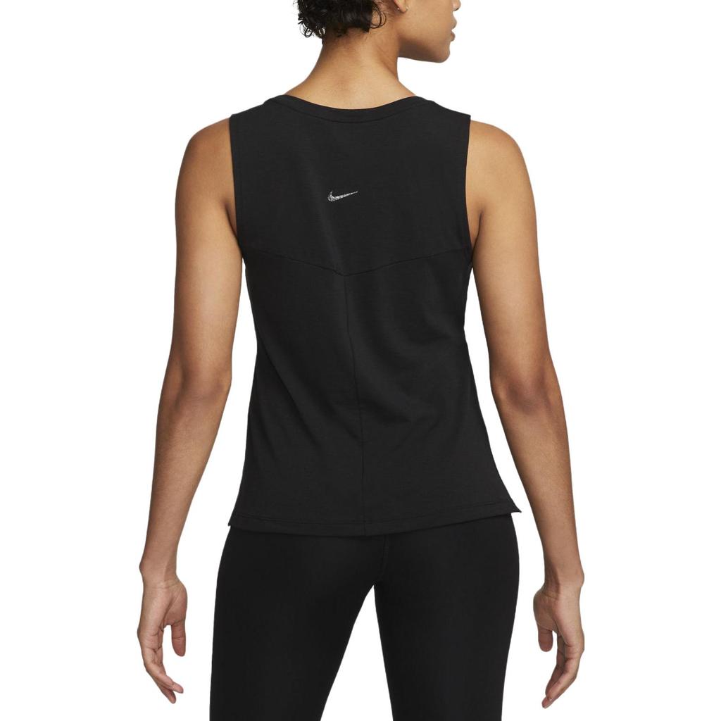 Nike Yoga Dri-FIT Solid Logo Print Sleeveless Tank Top Women Tops Black DV9168-010