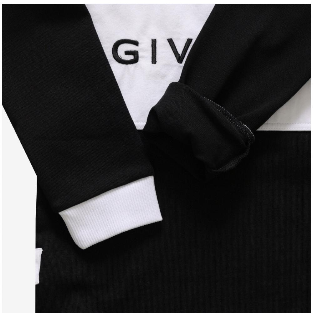 Givenchy H25466 09b Polo Copii cu Mânecă Lungă și Tricou cu Imprimeu Logo Bicolor
