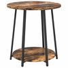 Side Table Set with Shelf 2 pcs Smoked Oak and Black Brown