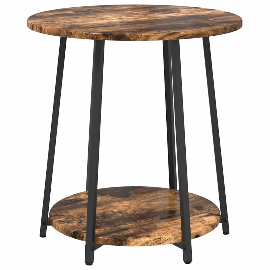 Side Table Set with Shelf 2 pcs Smoked Oak and Black Brown