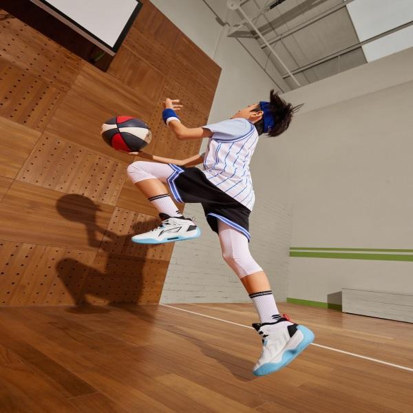 Li Ning Teen Shadow V1 Basketball Shoes Kids Sneakers White Black YKBT080-3