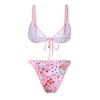 Σέξι Γυναικεία Μαγιό με Φλοράλ Μοτίβο Γυναικεία Μαγιό Σετ Μπικίνι με Ψηλή Μέση Μαγιό Δύο Τεμαχίων Μαγιό για την Παραλία
