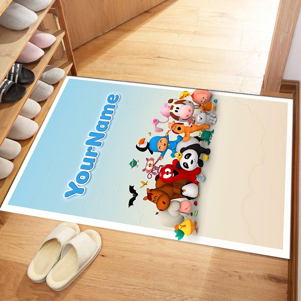 Pocoyo Customized Name Floor Rug Office Rug Perfect for Dining Room Study Room Living Rooms Bedrooms Antislip Carpet Anime Office Decor