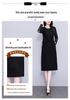 Plus Size Black Sequin Lace Two-Piece Long Sleeve Dress for Women – Slimming Spring/Autumn Style