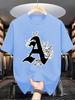 New Trendy Mens Personalized Letter Printed Breathable and Comfortable Round Neck Tshirt Summer Outdoor Casual High Street Top