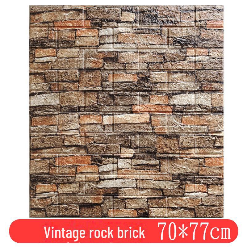3D Retro Brick Pattern Self-Adhesive Foam Wall Stickers - Waterproof, Moisture-Proof, and Insulating for Hotels and Restaurants