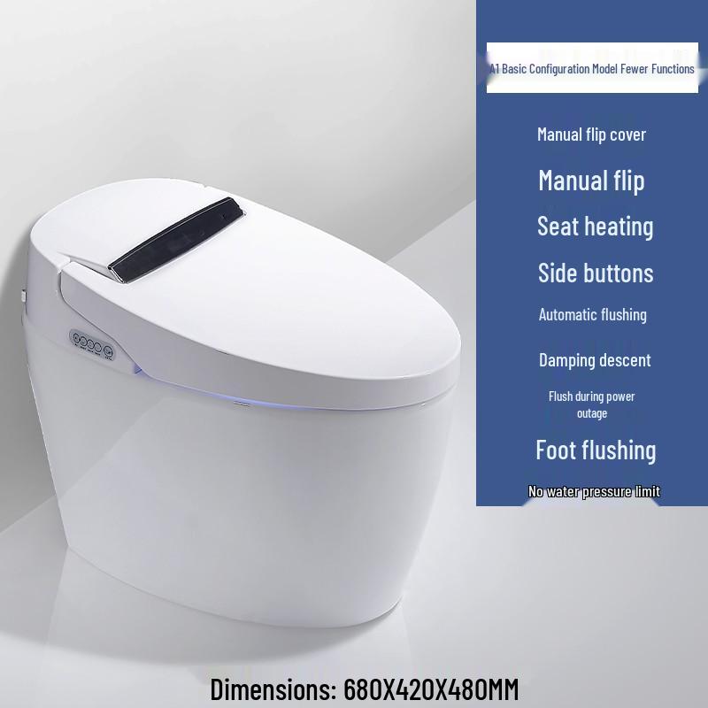 AI Dual Waterway Instant-Heat Smart Bidet Toilet with One-Button Drying & Siphon Flush System