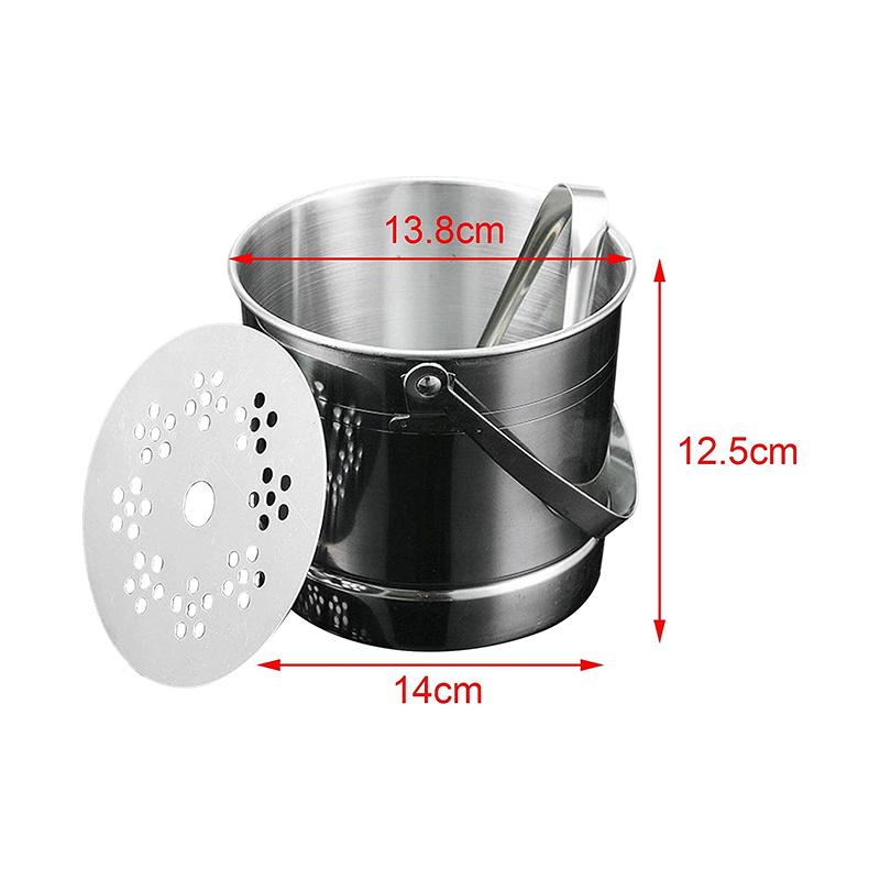 Eiseimer mit großem Fassungsvermögen, tragbarer Edelstahleiseimer, Champagner-Eiseimer, Bar-Eiseimer, Eiswürfelwerkzeug 1L