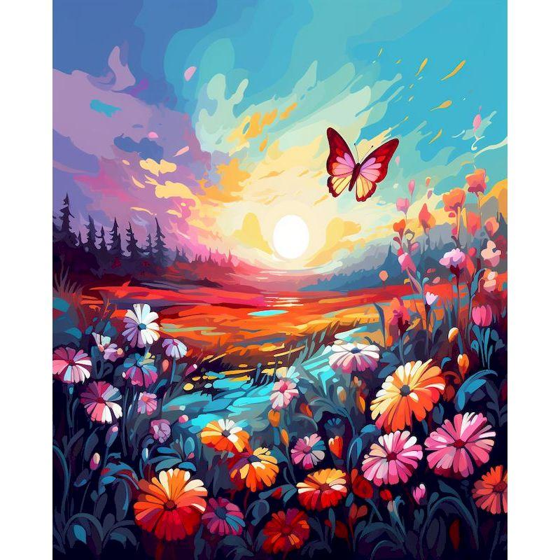 CHENISTORY Coloring By Numbers Flower Frame Painting By Numbers Landscape On Canvas DIY Home Decoration DIY Gift