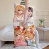 Anime W-Watashi no Oshi wa Akuyaku Reijou Cushion Cover Breathable Linen Summer Odorless Eco-Friendly Invisible Zipper Washable