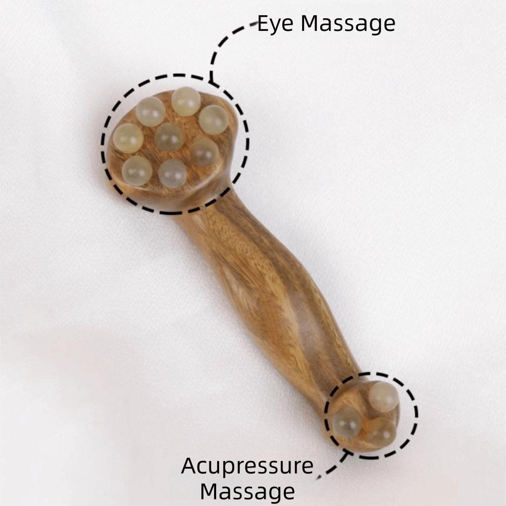 Wooden Handle Guasha Face Massager Tool Antistatic Face Manual Massager  Skin Scraping