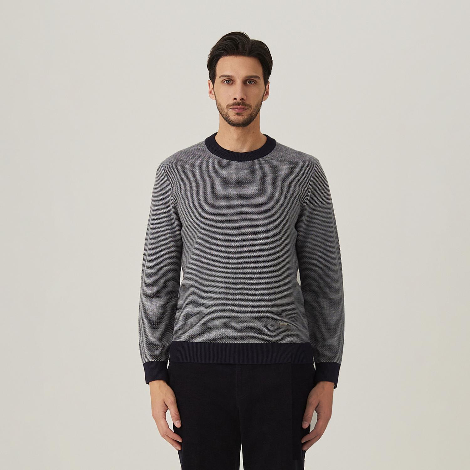 Ferraro Milano Wool Blend Round Knit Navy (Am0Erd45249) Navy.Am0Erd452/100