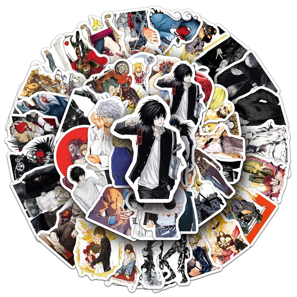 50 Sheets Death Note Anime Stickers: Yagami Light Decor for Suitcases, Notebooks, Phones