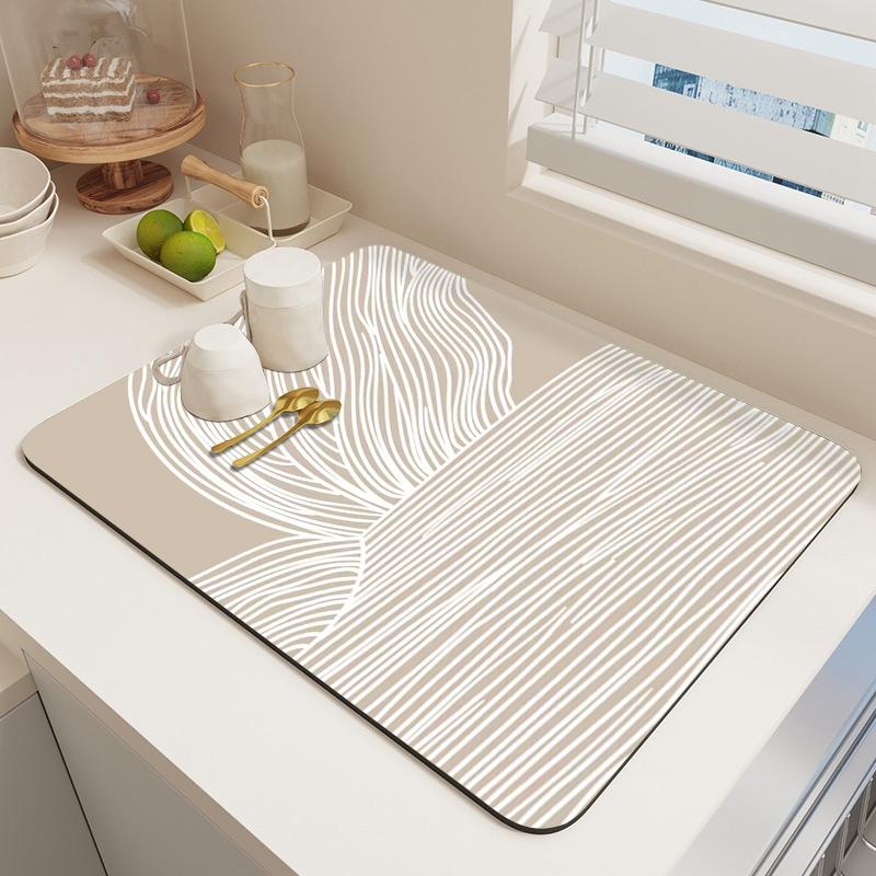 Antiskid Coffee Machine Drain Pad Large Kitchen Absorbent Mat Tableware Dish Draining Mats Quick Dry Drying Mat Faucet Placemat