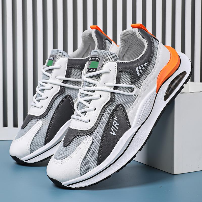 Summer Men's Shoes New Breathable Mesh Sports Running Casual Height Increasing Trendy Shoes Rubber Sole EVA Pad Men's Sneakers