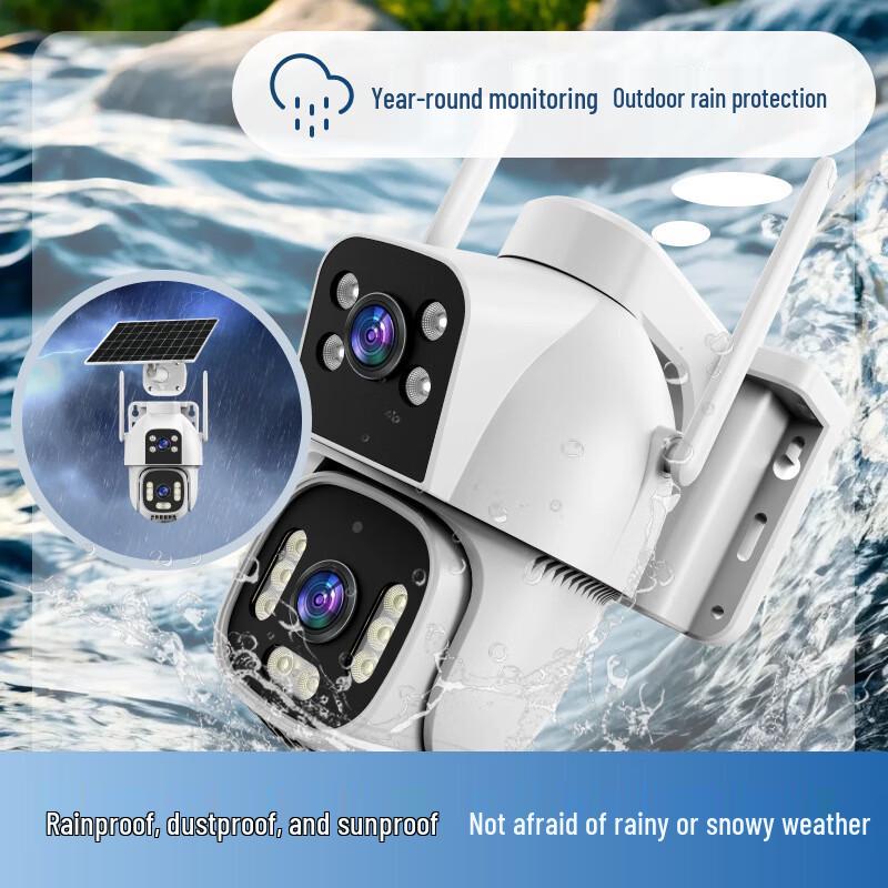 JXJ Solar Dual-Lens 2MP Full-Color Waterproof Security Camera
