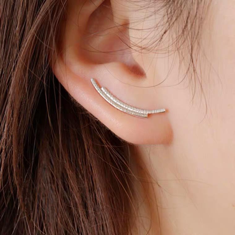 Beixi S925 Sterling Silver Trendy Unisex Ear Hook Earrings 925 Silver белый
