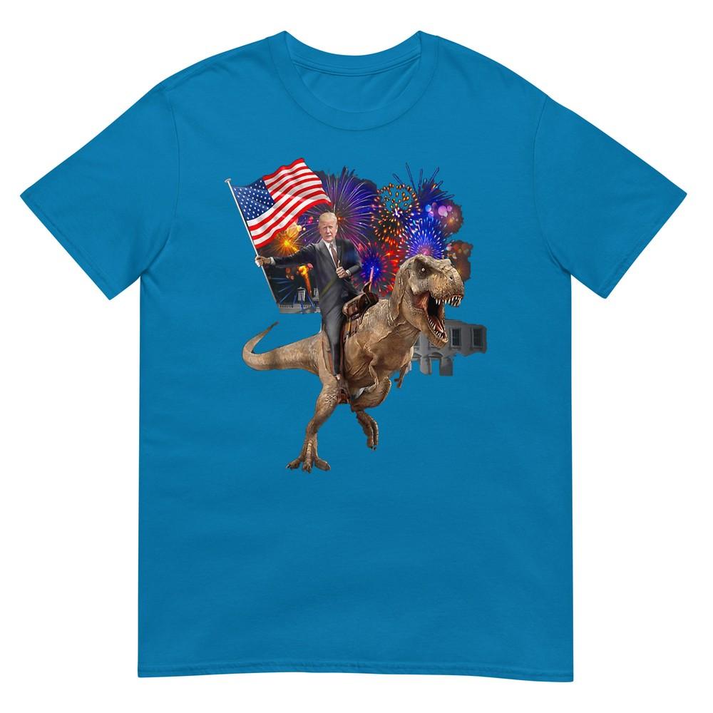 Trump Riding A Dinosaur Trex Suppor Trump 2020 Tshirt