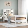 Vidaxl Bed With Shelf, Without Mattress, White, 75X190 Cm, Pine
