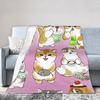 Mofusand Blankets  Warm Soft Aesthetic Plush Bedding Throws For Students Couch Chair Flannel Bedspread Bed Cover